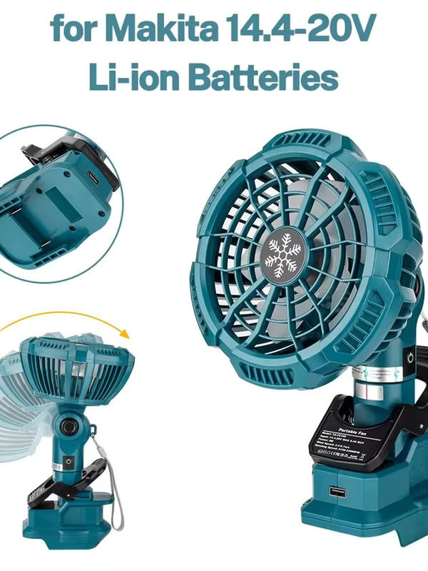 Makita Tragbarer Clip-On-Mini-Ventilator für 18-V-Lithiumbatterien mit 3 Geschwindigkeitsstufen - Bild 7