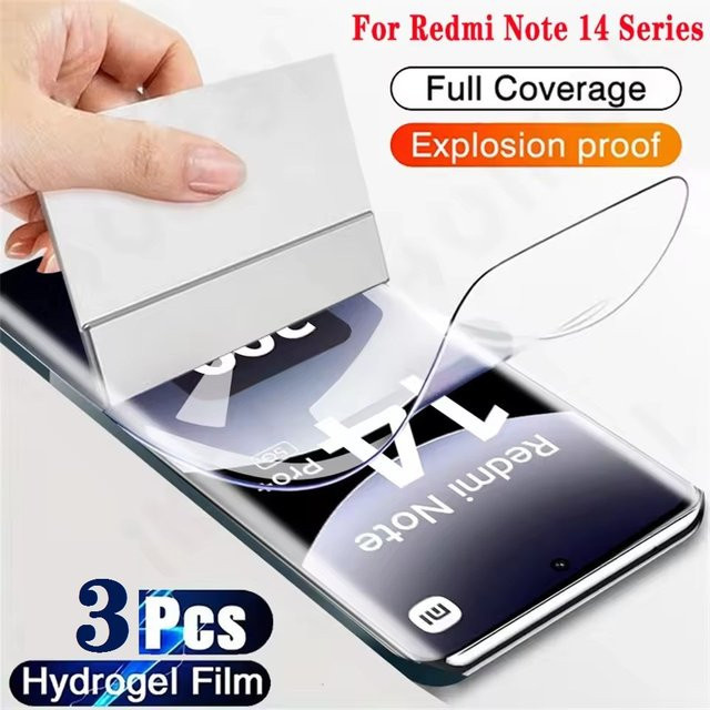 3 Stück HD Full Cover Hydrogel-Displayschutz für Xiaomi Redmi Note 14 ProPlus 5G, transparent - Bild 1