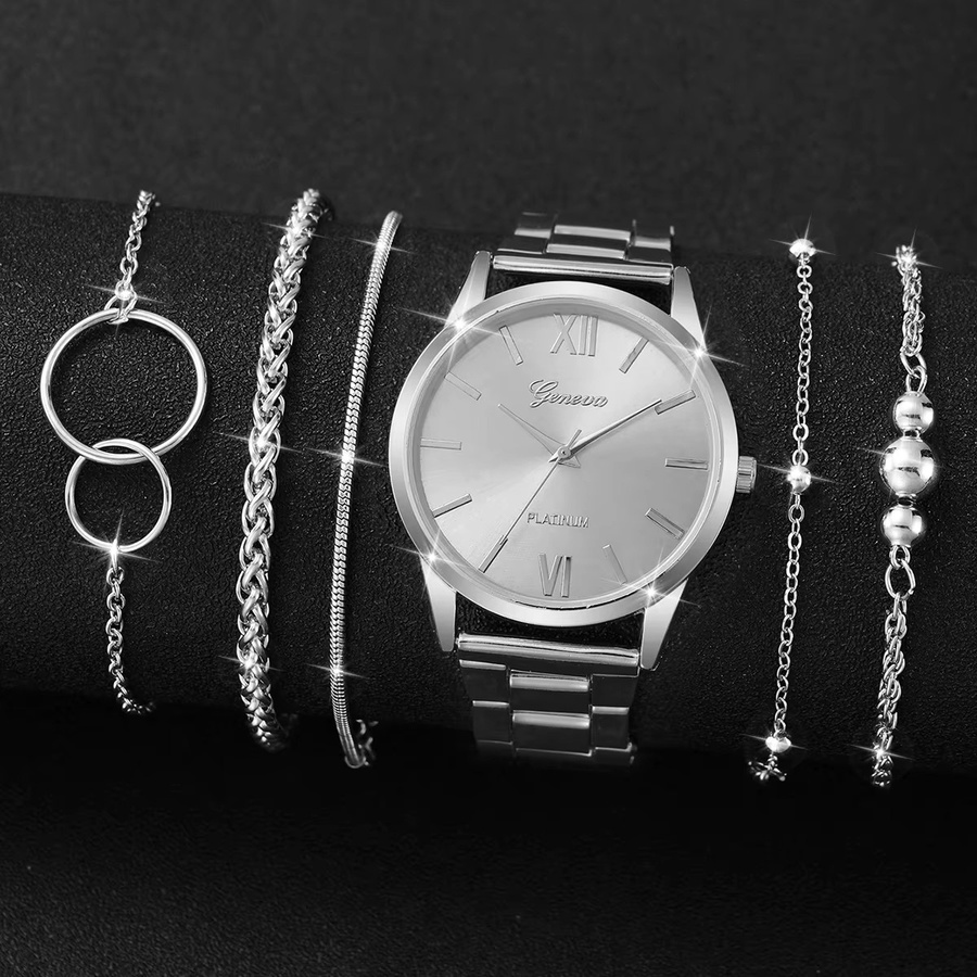 Armbanduhr Set, Quarzuhr, Silber Legierung, Damen - Bild 3