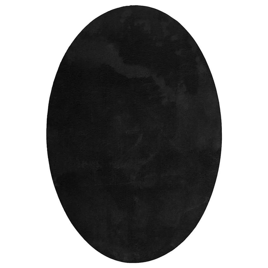 vidaXL Teppich HUARTE Schwarz, oval, modern, aus 100 % Polyester, rutschfest und waschbar, B: 200 cm, T: 140 cm - Bild 2
