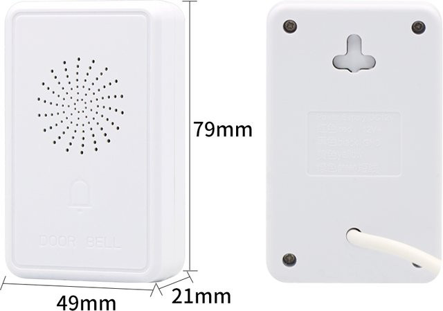 Asia-Teco Kabelgebundene Türklingel 12V mit Ding-Dong-Klang in Weiß - Bild 1