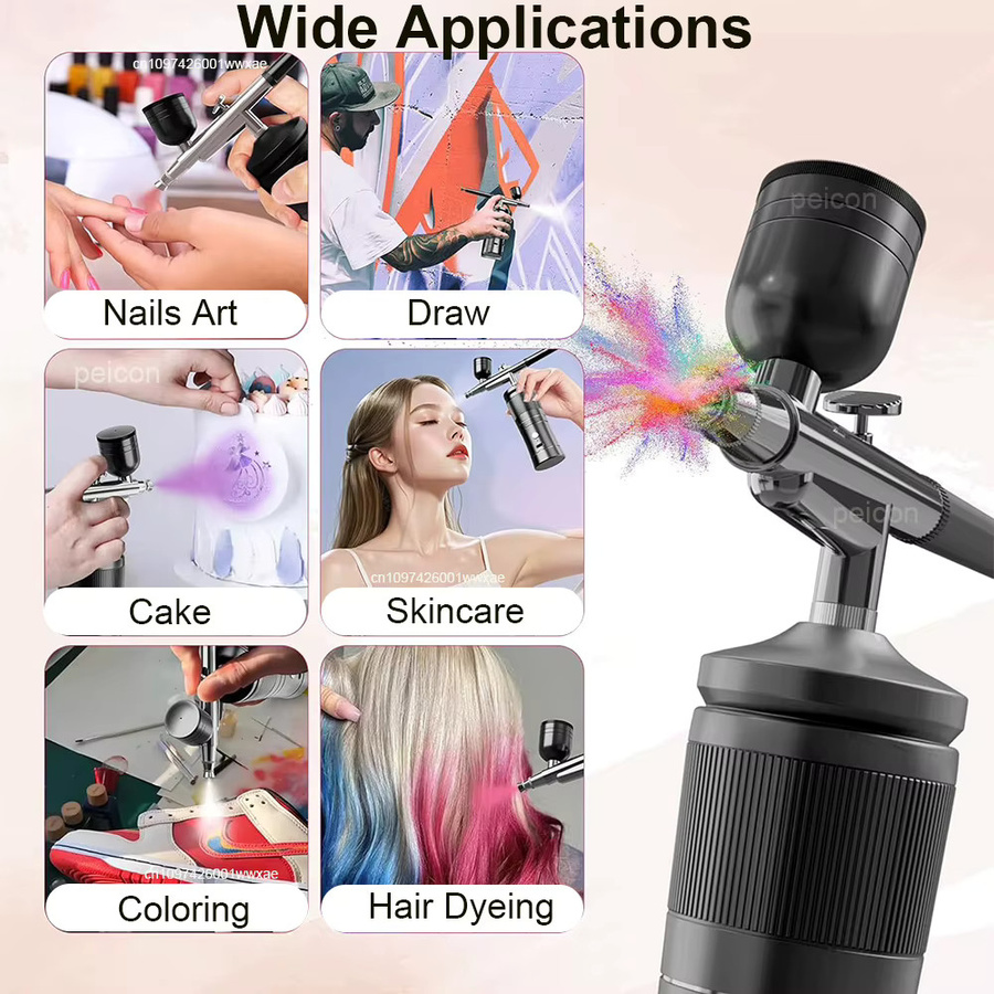 Cooskr Airbrush Mit Kompressor, Schwarz - Bild 2