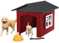 Schleich Farm World Hundehütte mit Goldenretrievern Spielfigur