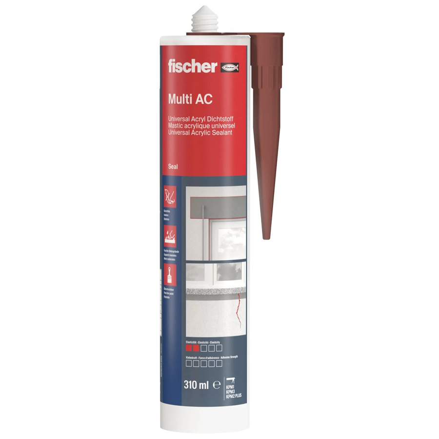 Fischer Acryldichtstoff Multi AC Braun 310 ml wasserbasiert und überstreichbar - Bild 2