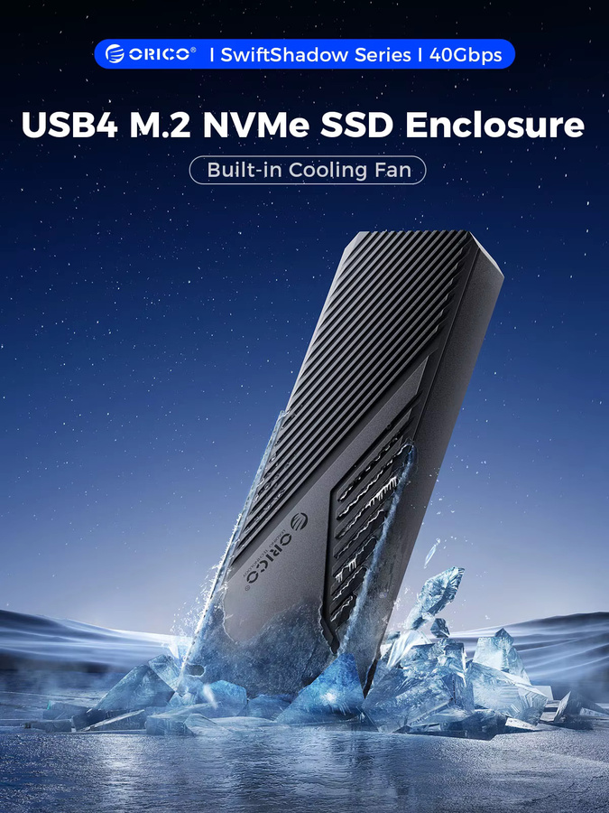 ORICO USB4 NVMe M.2 Gehäuse mit 40 Gbit/s, Aluminium, Grau, kompatibel mit Thunderbolt 3/4 für Mac Mini und iMac - Bild 3