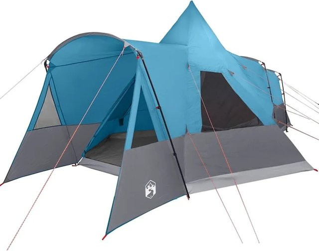 vidaXL Teepee Zelt mit Dach und Speicher in Blau, B/T/H: 720 x 465 x 295 cm - Bild 1