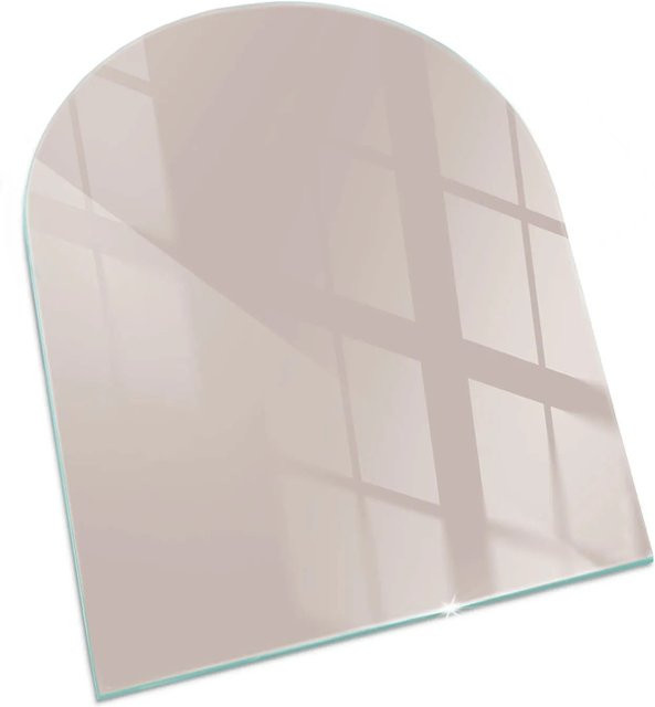 Tulup Glasbodenplatte für Kaminöfen in Beige, Halbkreis, B: 80 cm, T: 70 cm - Bild 1