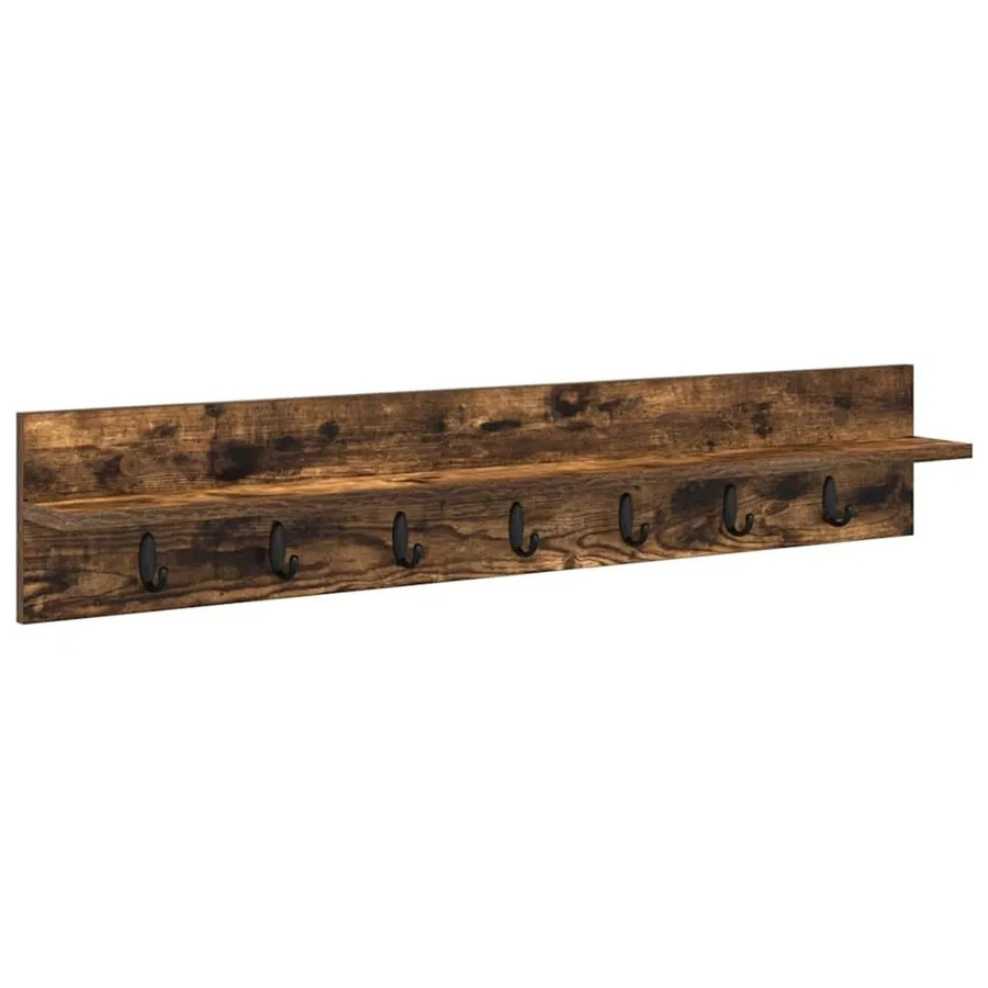 vidaXL Wandmontierter Nachttisch in Geräucherte Eiche, Braun, B/H/T: 100 x 18 x 10,5 cm - Bild 2