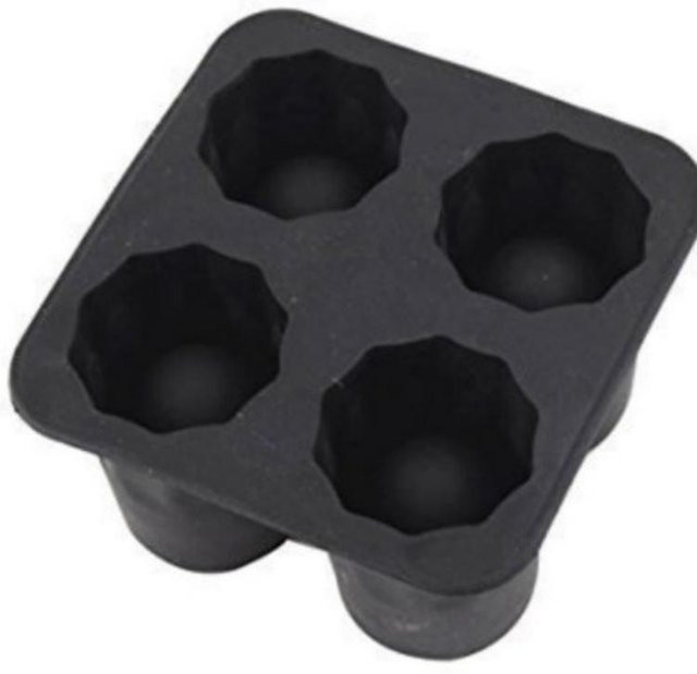 Yiran Furniture Silikon-Eiswürfelform in Schwarz mit vier runden Löchern für Whiskey und Bier - Bild 1