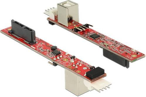 Delock Serieller Adapter mit 1x Slimline-SATA-Kombi-Buchse 7+6pol. und 1x USB 2.0 Buchse B in Rot - Bild 1