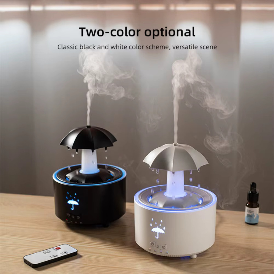 UFO-Regenschirm Aroma-Diffusor und Luftbefeuchter mit Quallen-Design und Nachtlicht in Schwarz oder Weiß - Bild 2