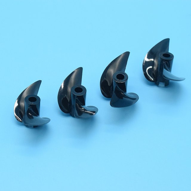 POBOTRAE Rc Köderboot Propeller, 2 Klingen, Positive Schraube, Kunststoff, Schwarz - Bild 1