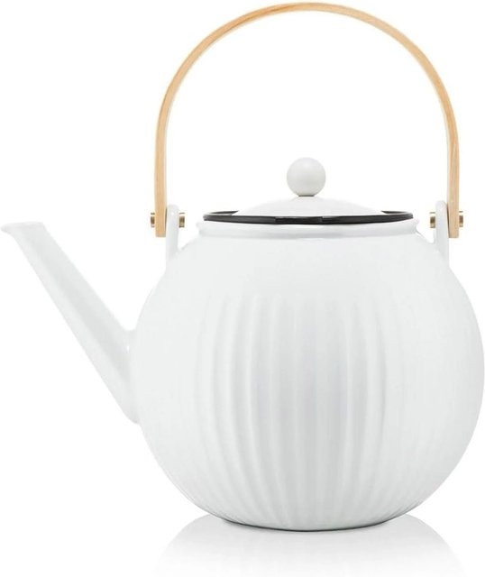Bodum Duoro Teekanne French Press aus Porzellan mit Edelstahlfilter, Weiß, 1,5 l - Bild 1