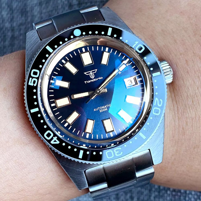 Tandorio Armbanduhr, Automatik, Edelstahl, Saphirglas, Schwarz, Herren - Bild 1