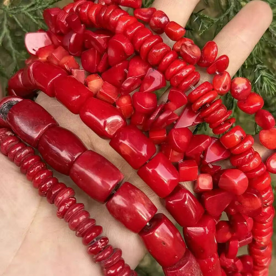 Korallensteinperlen, rote, lose Stränge, 38,1 cm - Bild 2