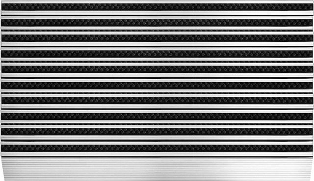 casa pura Alu-Türmatte Profi Brush Slim in Silber mit Bürsten aus Edelstahl - Bild 1