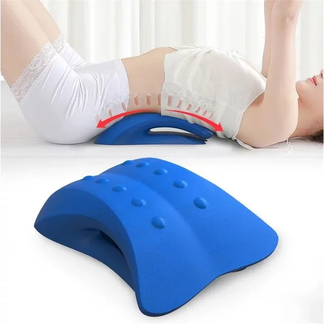 PurenLatex Lendenwirbel-Retraktor-Kissen mit Massagepunkten in Blau für Nacken-Traktion und orthopädische Entspannung - Bild 1