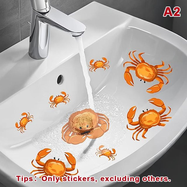 Mihout Waschbecken Aufkleber mit Glückskarpfen und Blumen, Selbstklebend, Wasserdicht und Abnehmbar, Orange, A2 - Bild 1
