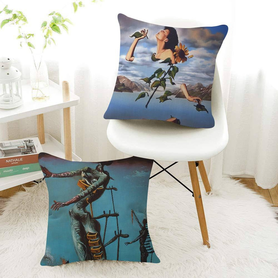 Surrealer Kissenbezug mit Wandkunst-Design aus Peach Skin für Sofa und Schlafzimmer, B/T/H: 18 x 18 x 0 cm - Bild 2