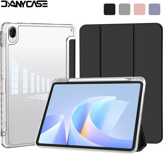 DANYCASE Magnetische Hülle für Huawei Matepad 11.5S, stoßfeste transparente Tablet-Abdeckung mit Stiftetui in Lila - Bild 1