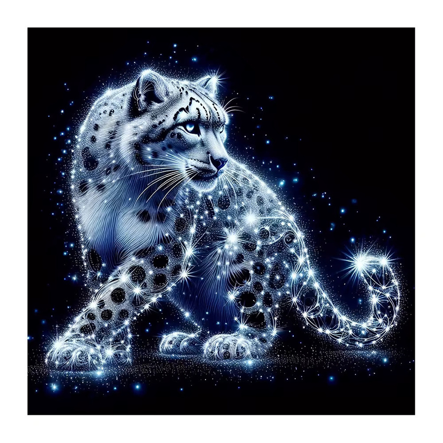 EverShine 5D-Diamantgemälde Leopard DIY-Mosaik-Set für Erwachsene mit runden Steinen, B/B/H: 20 x 20 x 20 cm - Bild 4