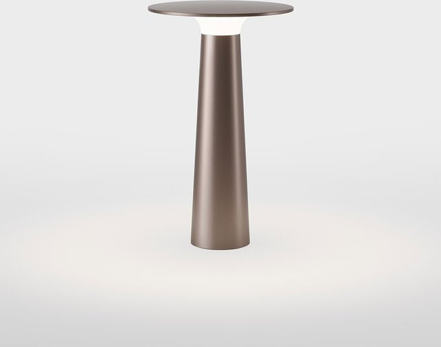 IP44 Lix LED-Tischleuchte in Bronze mit Akku und Steckernetzteil, dimmbar und Touch-Steuerung - Bild 1