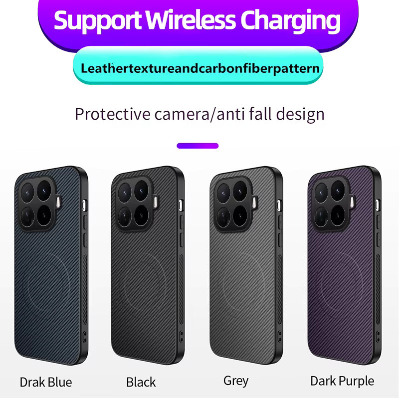 Magnetische Business Hülle für Xiaomi Mi 17T Pro aus PU-Leder mit Carbonfaser-Textur in Schwarz und Orange - Bild 6