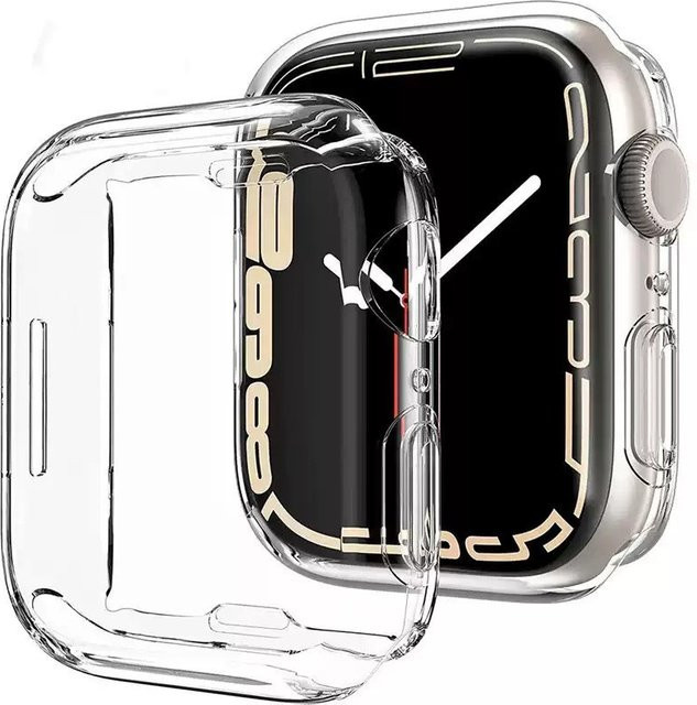 TINUORA TPU-Schutzhülle für Apple Watch Serie 9, 8, 7, 6, 5, 4 und SE, transparent, Stoßfestes Gehäuse-Zubehör für 41 mm, 45 mm, 44 mm und 40 mm - Bild 1