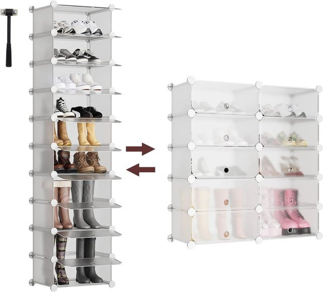 Sekey Schuhregal mit 10 Ebenen als platzsparende Schuhaufbewahrung für 20-30 Paar Schuhe, B/T/H: 43 x 31 x 173 cm - Bild 1