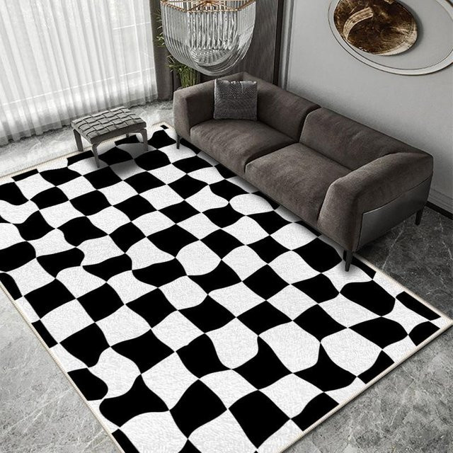 Moderner Wohnzimmer Teppich in Sand und Weiß, schmutzabweisend und rutschfest, Imitation Cashmere, B/T: 120 x 60 cm - Bild 1