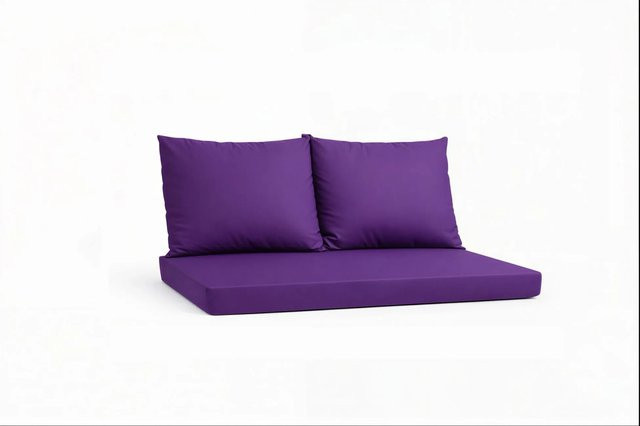 Setgarden Triple Outdoor Palettenkissen Set in Violett mit Sitzkissen und 2 Rückenkissen, B/T/H: 120 x 50 x 10 cm und 60 x 50 cm - Bild 1