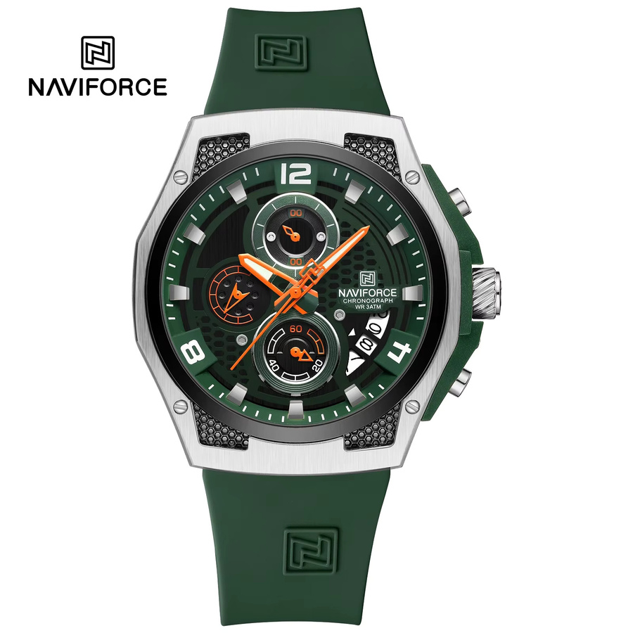 NAVIFORCE Armbanduhr Chronograph, Quarz, Silikon, Rot, Herren - Bild 4