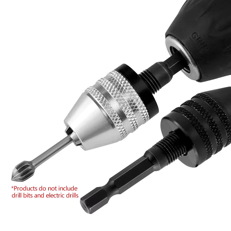 Elektrisches Bohrfutter mit Schnellwechsel-Funktion, 0,3-6,5 mm, Hex-Schaft, 3-Backen-Spiralbohrer-Chuck von QSTEXPRESS - Bild 2