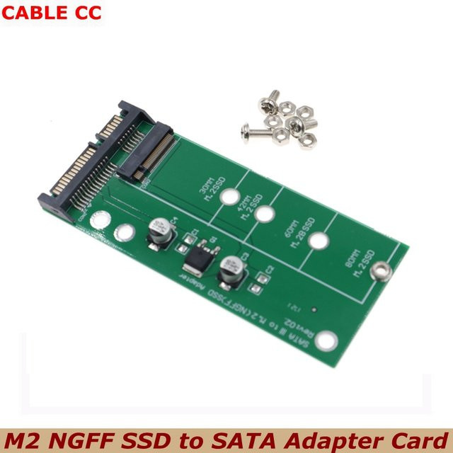 CableCC M.2 NGFF zu SATA Adapter Karte für 2,5 Zoll SSD in Grün - Bild 1