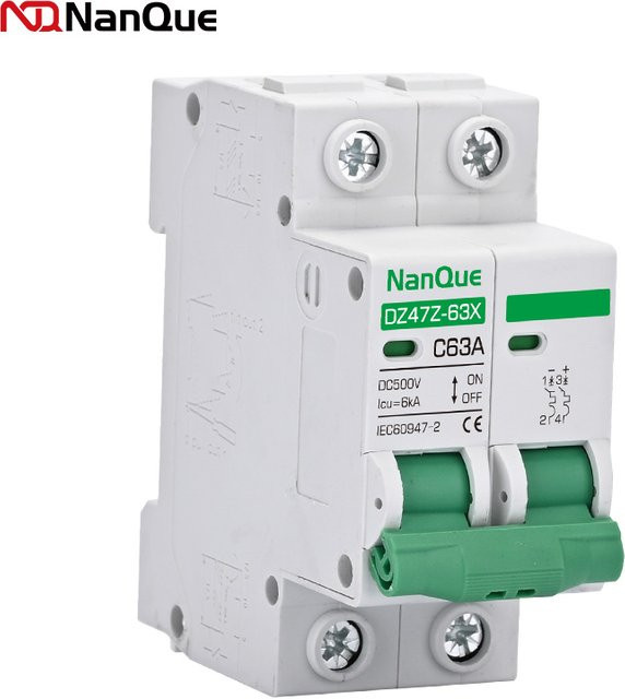 NANQUE DC-Leistungsschalter MCB für Photovoltaik und Solarpanel-Schutz, Weiß, 1-4 Pole, 250 V bis 1000 V, 16 A bis 125 A - Bild 1
