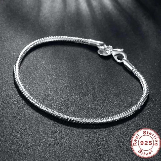 Armband 925 Silber, Schlangenkette, Damen, 20 cm - Bild 1