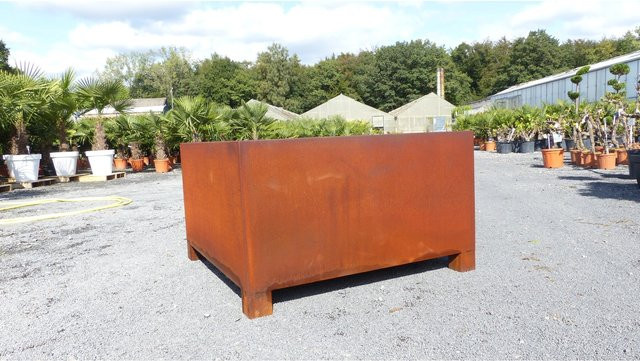 Cortenstahl Pflanzkübel in Rost-Optik XXL B/T/H: 120 x 120 x 60 cm - Bild 1