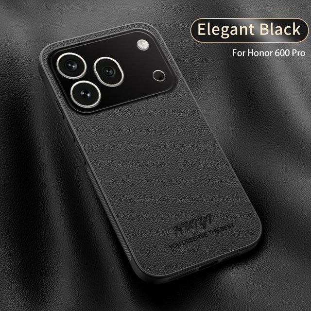Business Leder Handyhülle mit magnetischer Abdeckung für Honor 600 Pro 5G in Schwarz, Blau, Grün, Rot oder Gelb - Bild 1