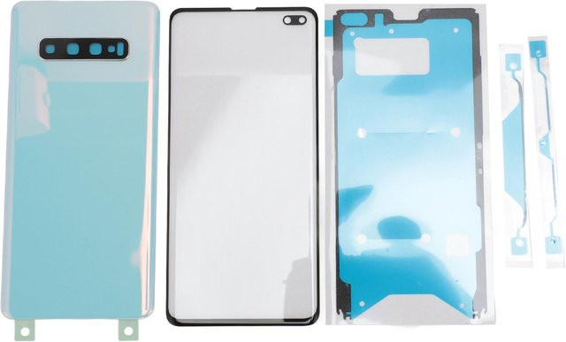 Samsung Galaxy S10+ Plus Ersatzgehäuse mit Rückglasabdeckung und Front-Linsenglas in Weiß - Bild 1
