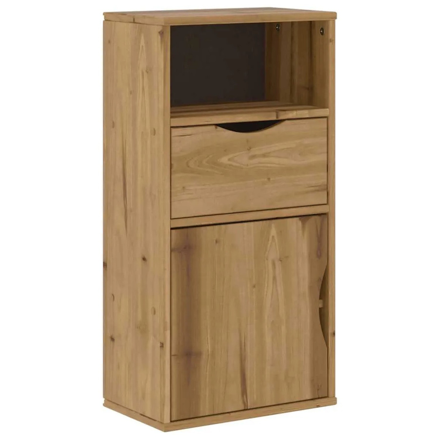 vidaXL Beistellschrank ODDA aus Massivholz Kiefer mit Schublade, Natur/Braun, B/T/H: 40 x 24 x 79 cm - Bild 2