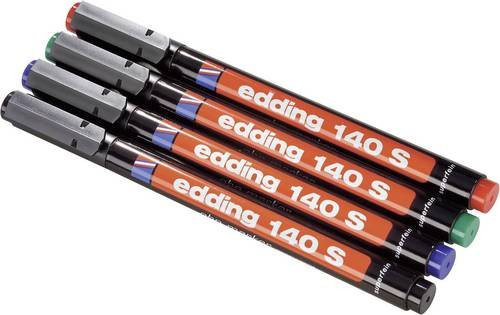 Edding 140 S Permanent Folienschreiber Set in Schwarz, Rot, Blau und Grün mit Bullet-Spitze - Bild 1