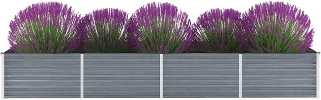 Furnicato Garten-Hochbeet aus verzinktem Stahl in Grau, B/T/H: 320 x 80 x 45 cm - Bild 1