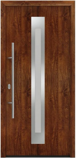 EcoStar Haustür Isopro IP 770S mit Glaseinsatz in Dark Oak, Farbe: Braun, B: 110 cm, H: 210 cm, DIN Links - Bild 1