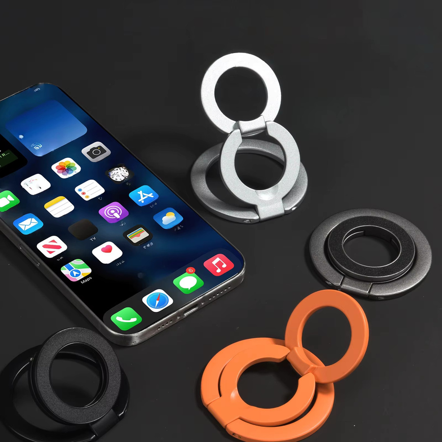 WSSHE MagSafe Telefonhalter Orange – Faltbarer 360 Grad Drehbarer Magnetständer und Fingergriff für iPhone - Bild 3