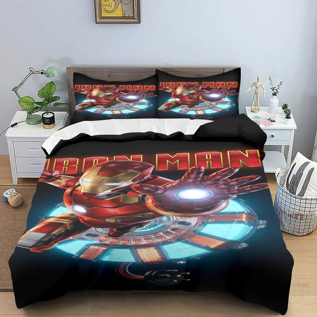 Monika Chen Iron Man Kuromi Bettwäsche-Set für Kinder, 3-teilig, Rot, 100% Polyester, B/H: 180 x 220 cm - Bild 1