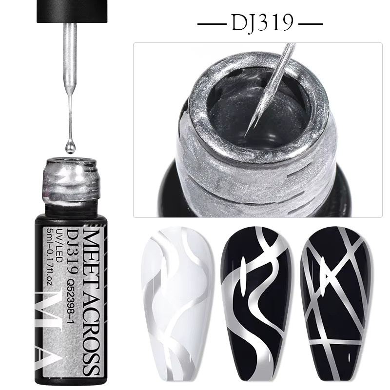 MEET ACROSS Metallic Liner Gel Nagellack, 5 ml, Unisex - Bild 4