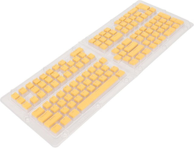 DIYelecs PBT Pudding Tastenkappen in Gelb mit 129 Schlüsseln, Transluzente OEM Profil Doubleshot Injection Tastenkappen für dein DIY-Setup - Bild 1