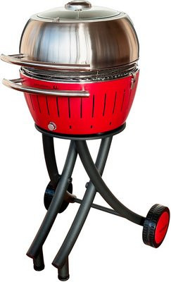 LotusGrill Grill XL Holzkohlegrill mit Thermometer und Rollen in Feuerrot, B/H/T: 58,0 x 60,5 x 101,5 cm