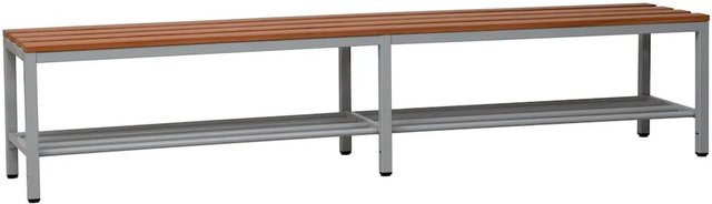 PROREGAL Sitzbank Seal freistehend in Grau und Buche mit Schuhrost, H x B x T: 40 x 150 x 40 cm - Bild 1