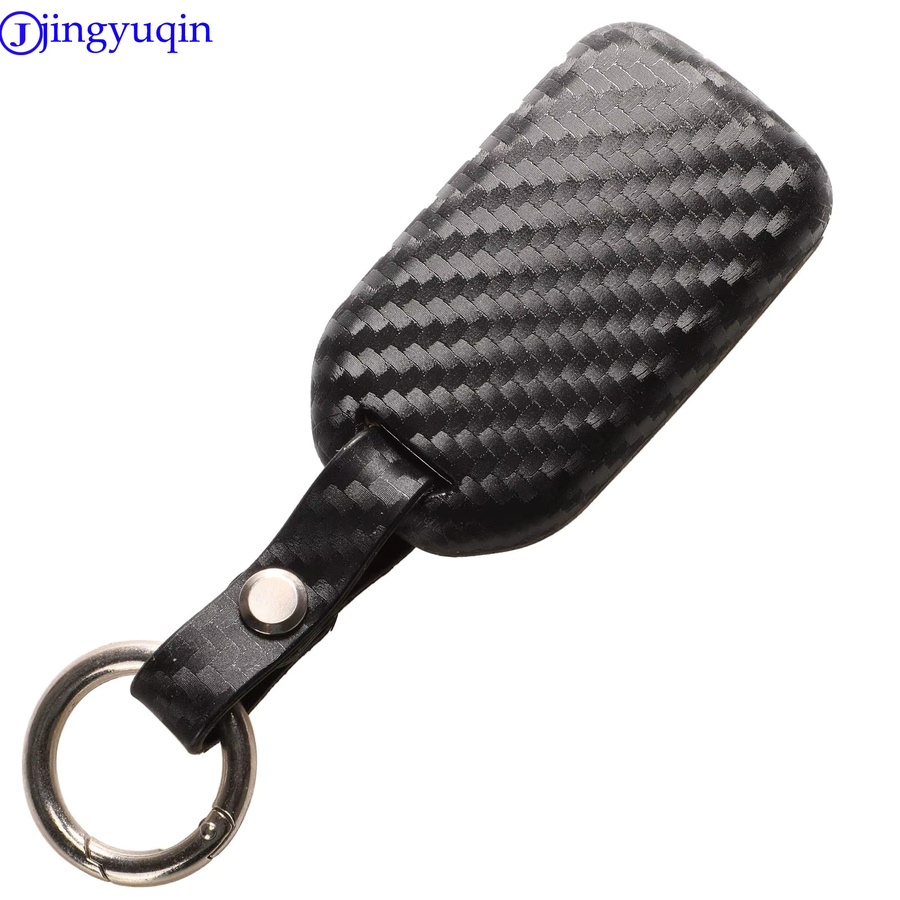 Jingyuqin Carbon Silikon Schutzhülle für Honda Civic Accord Pilot Keyless Smart Key Fob in Schwarz - Bild 2